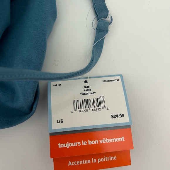 NEW Blue Tank Top w/Built in Bra LG - Picture 7 of 7